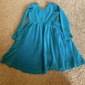 Hanna Andersson teal velvet dress
